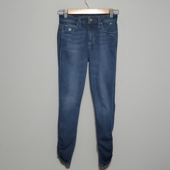 Joe's jeans women's size 00 blue The Icon mid rise skinny ankle distressed hole - Picture 1 of 16